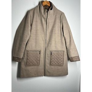 Weatherproof Light Coat Women Sz 1X Mid Length Light Beige Tan Quilt Pockets